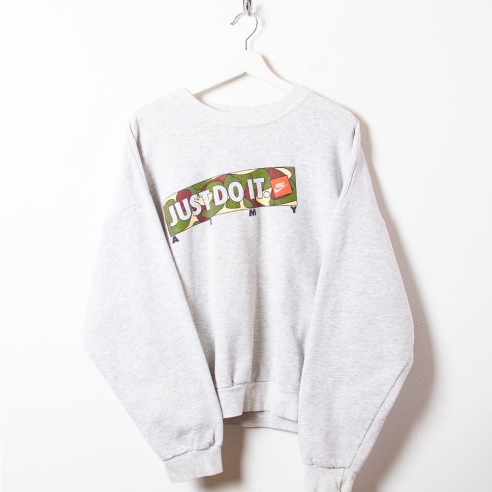Nike Gray Camo Just Do It Men's Crewneck Sweater